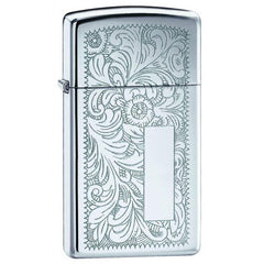 Zippo 1652 Slim Venetian Patterned High Polish Chrome Windproof Lighter