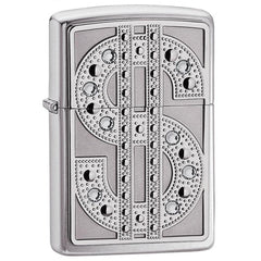Zippo 20904 Classic Bling Emblem High Polish Chrome Swarovski Crystal Windproof Lighter