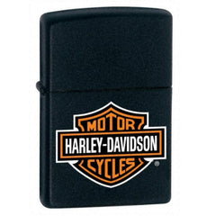 Zippo 218HDH252 Harley Davidson Logo Black Matte Powdercoat Classic Windproof Lighter