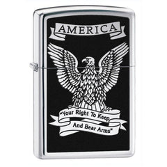 Zippo 28290 Classic High Polish Chrome America Eagle Windproof Pocket Lighter