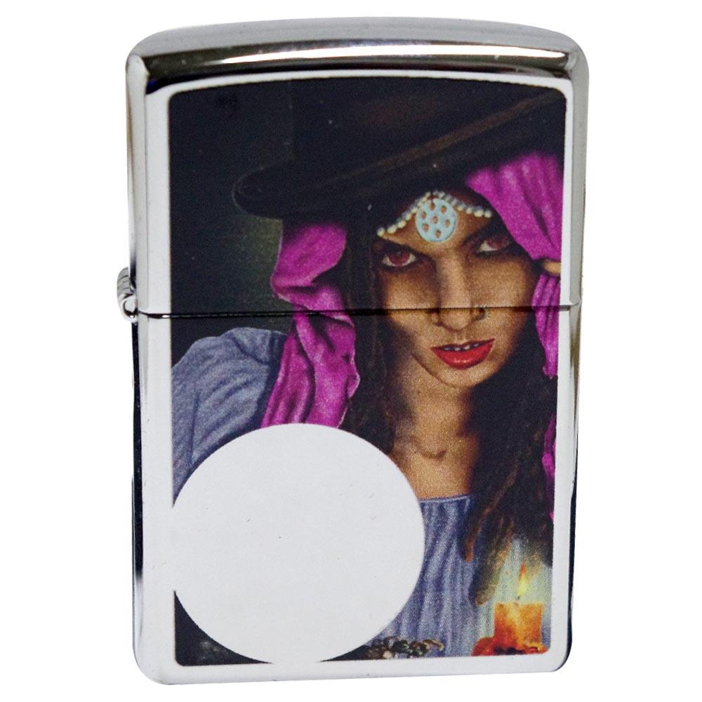28656 High Polish Chrome Furtune Teller Classic Windproof Pocket Lighter
