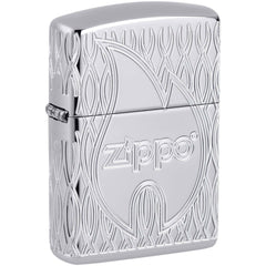 Zippo Lighter - Flame Design Metal Construction Refillable and Windproof | 48838