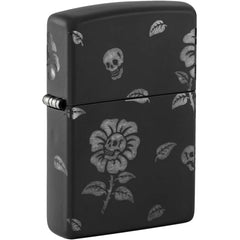 Zippo Lighter - Flower Skulls Design Metal Construction Refillable Windproof | 48931