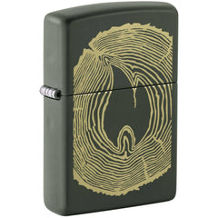 Zippo Lighter - Wood Ring Design Metal Construction Refillable and Windproof | 48959