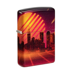 Zippo Pocket Lighter - Cyber City Design Refillable Genuine Windproof Metal | 48505