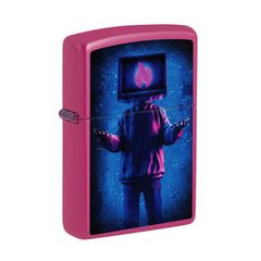 Zippo Pocket Lighter - Flame TV Design Refillable Windproof Metal Construction | 48515