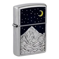 Zippo Pocket Lighter - Mountains Emblem Design Chrome Metal Windproof | 48632