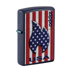 Zippo Pocket Lighter - Patriotic Flame Design Navy Genuine Windproof Metal | 48560
