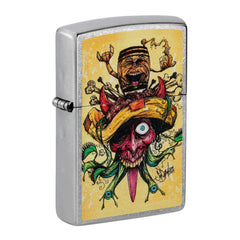 Zippo Pocket Lighter - Sean Dietrich Devil Bull Design Chrome Metal Windproof | 48631
