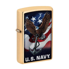 Zippo Pocket Lighter - U.S. Navy Eagle Anchor Flag Genuine Windproof Metal | 48549