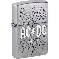Zippo Windproof Lighter - AC/DC Logo Design with Repeating High Voltage Symbol | 48641
