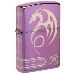 Zippo Windproof Lighter - Anne Stokes Laser 360 Design High Polish Purple | 48574