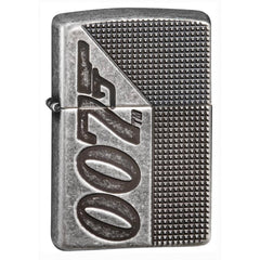 Zippo Windproof Lighter - Armor Antique Silver Plate James Bond 007 Design | 49033