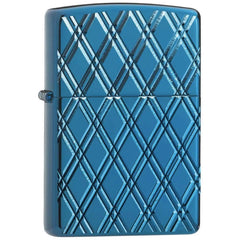 Zippo Windproof Lighter - Armor High Polish Blue Jacquard Diamond Pattern | 29964