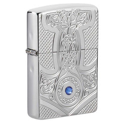 Zippo Windproof Lighter - Armor Medieval Design High Polish Chrome Finish | 49289