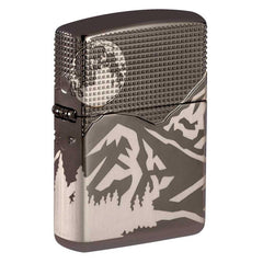 Zippo Windproof Lighter - Armor Mountain Design Black Ice Finish Pocket | 49299