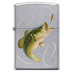 Zippo Windproof Lighter - Bass Fishing Line Hook Street Chrome Finish | 207-079881