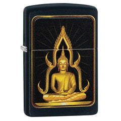 Zippo Windproof Lighter - Black Matte Buddha Refillable | 29836