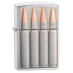 Zippo Windproof Lighter - Bullets Brushed Chrome Real Copper Accents | 29821