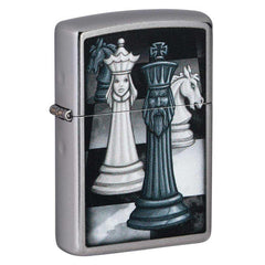 Zippo Windproof Lighter - Chess Game Design Street Chrome Finish Refillable | 49601