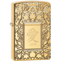 Zippo Windproof Lighter - Chinese Love High Polish Brass Finish Refillable | 49022