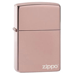 Zippo Windproof Lighter - Classic High Polish Rose Gold Zippo Logo | 49190ZL