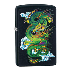 Zippo Windproof Lighter - Dragon Design Slithers Black Matte Finish Metal | 29839