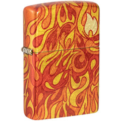 Zippo Windproof Lighter - Flickering Flames Fiery Design 540 Tumbled Brass | 48981