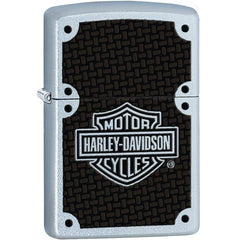 Zippo Windproof Lighter - Harley Davidson Bar and Shield Woven Carbon Fiber | 24025