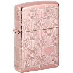 Zippo Windproof Lighter - Heart Design High Polish Rose Gold | 49811