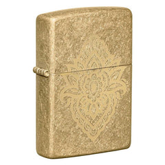 Zippo Windproof Lighter - Henna Tattoo Design Tumbled Brass | 49798