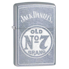 Zippo Windproof Lighter - Jack Daniel's Satin Chrome Finish Old No. 7 | 29757