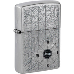 Zippo Windproof Lighter - Jeep Logo with Classic Topographical Map Motif | 48765