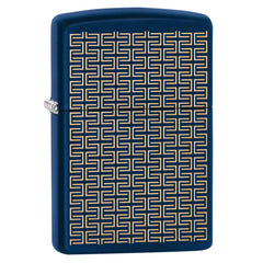 Zippo Windproof Lighter - Laser Engraved Deco Style Gold Lines Matte Blue | 49232