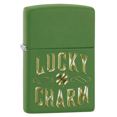 Zippo Windproof Lighter - Lucky Charm Design Matte Moss Green | 49138