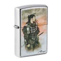 Zippo Windproof Lighter - Luis Royo Samurai Design Street Chrome | 49767