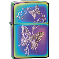 Zippo Windproof Lighter - Multi Color Butterflies Engraved Metal Refillable | 28442