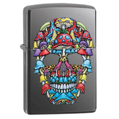 Zippo Windproof Lighter - Mushroom Skull Design Black Ice | 49135