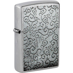 Zippo Windproof Lighter - Network of Vines Twists and Swirls Street Chrome | 48726