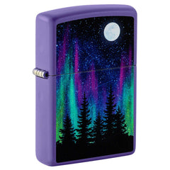 Zippo Windproof Lighter - Night in the Forest Design Purple Matte Finish | 48565