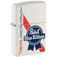 Zippo Windproof Lighter - Pabst Blue Ribbon Design with Bold Red Stripe Metal | 48746