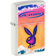 Zippo Windproof Lighter - Playboy Design with Rabbit Head Icon White Matte | 48744
