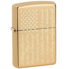Zippo Windproof Lighter - Pledge of Allegiance Design High Polish Brass | 49585
