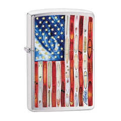 Zippo Windproof Lighter - Rietveld Historic American Flag Brushed Chrome | 49145