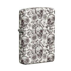 Zippo Windproof Lighter - Skulls with Floral Design with 540 Color Process | 49458