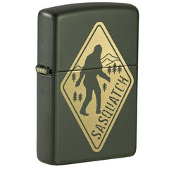Zippo Windproof Lighter - Squatch Crossing Design Matte Green Refillable | 49246