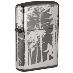 Zippo Windproof Lighter - Squatchin' In The Woods Design Black Ice Finish | 49247