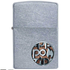 Zippo Windproof Lighter - Toffee Colored Button Logo Street Chrome Finish | 29872