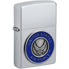 Zippo Windproof Lighter - U.S. Air Force Design Classic Satin Chrome Metal | 48976