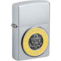 Zippo Windproof Lighter - United States Army Design Classic Satin Chrome | 48977
